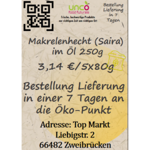Makrelenhecht (Saira) im Öl 250g